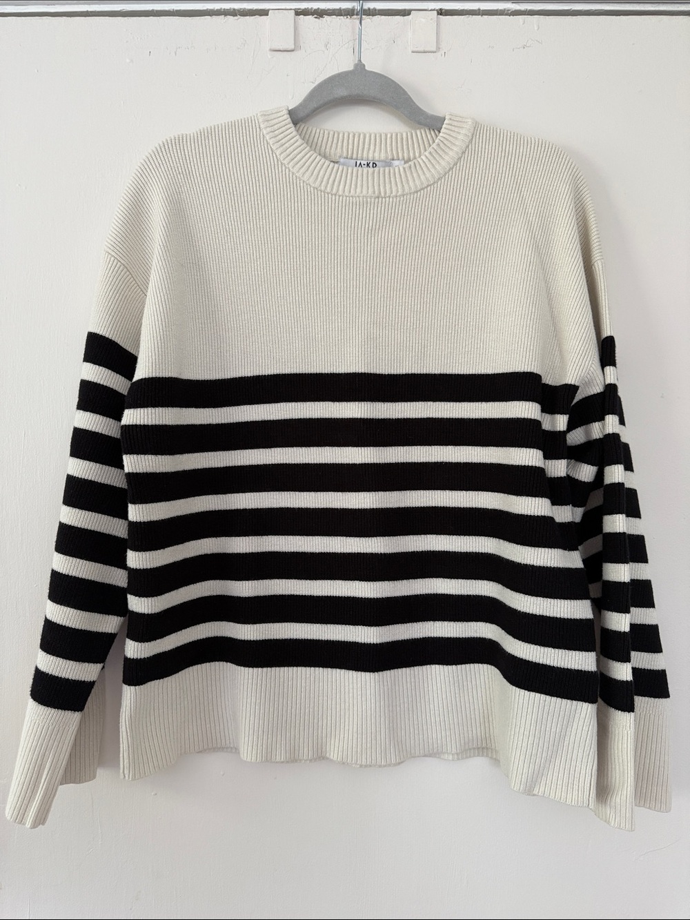 NAKD Black & White Striped Crewneck Sweater